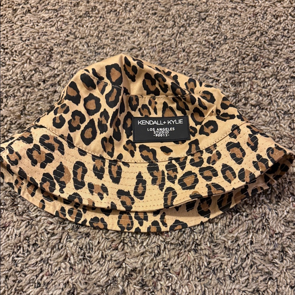 Kendall & Kylie Tan and Black Animal Print Bucket Hat